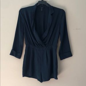 Dark Green, Long Sleeve Romper from Forever 21